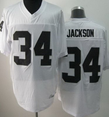 NEW NFL Oakland Raiders 34 Bo.Jackson White Jerseys(Elite)