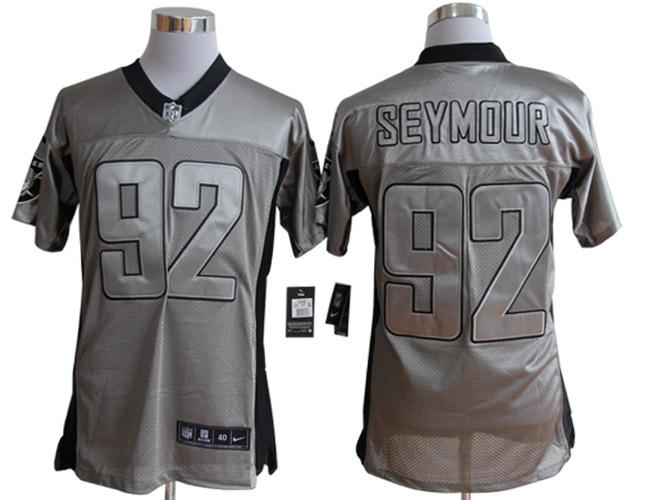 2012 NEW NFL Oakland Raiders 92 Richard Seymour Grey Shadow Jerseys