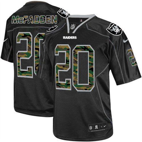 NEW NFL Oakland Raiders 20 Darren McFadden Lights Out Black Elite Jerseys(Camo Number)