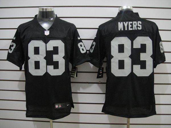 2012 NEW NFL Oakland Raiders 83 Myers Black Jerseys (Elite)