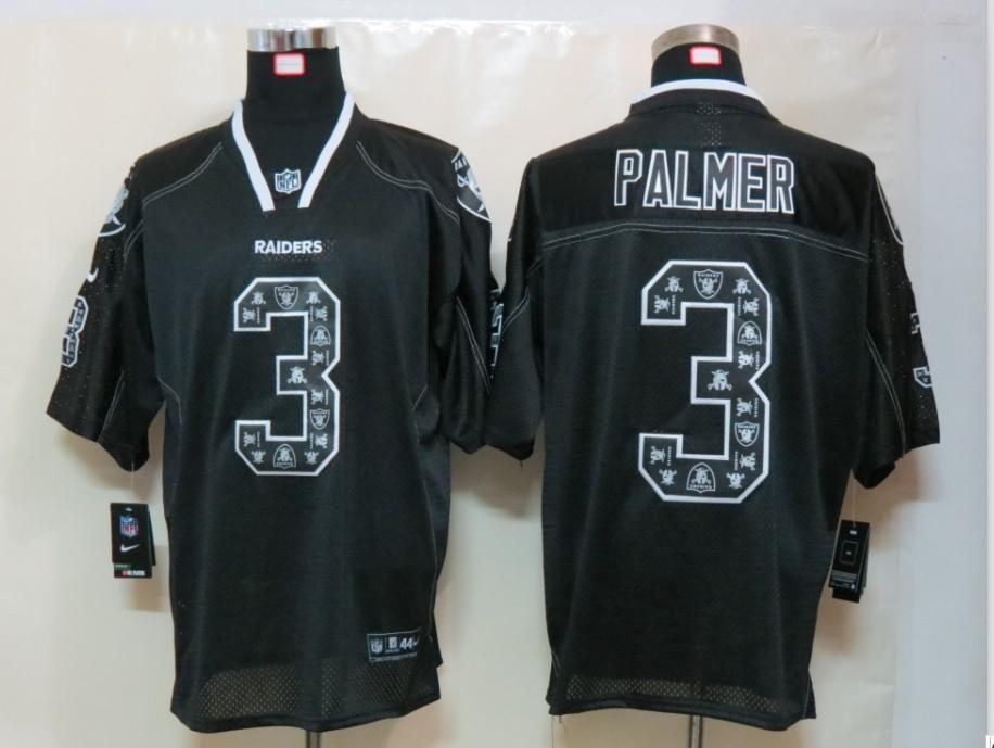 2012 NEW NFL Oakland Raiders 3 Carson Palmer Lights Out Black Elite Jerseys