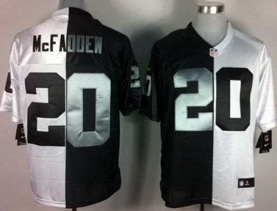 NEW Oakland Raiders 20 Darren McFadden White-Black Split Elite NFL Jerseys