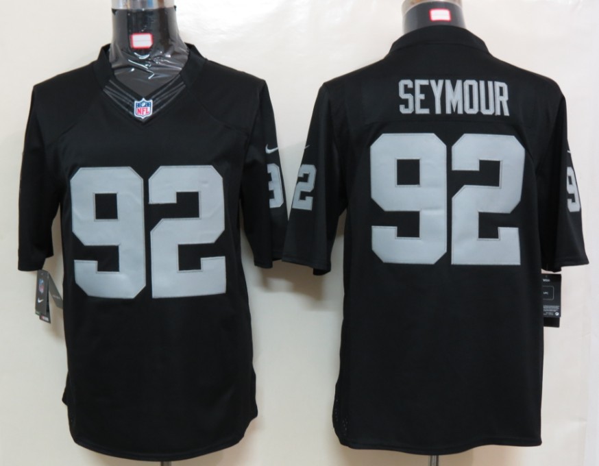 2012 NEW NFL Oakland Raiders 92 Richard Seymour Black Jerseys(Limited)