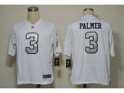 2012 NEW NFL Oakland Raiders 3 Carson Palmer White Jerseys(Game grey number)