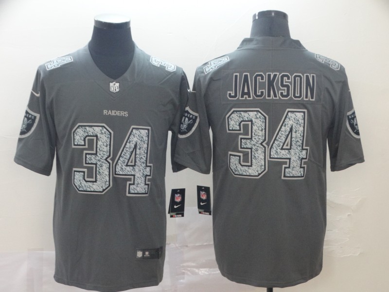 Raiders 34 Bo Jackson Gray Camo Vapor Untouchable Limited Jersey