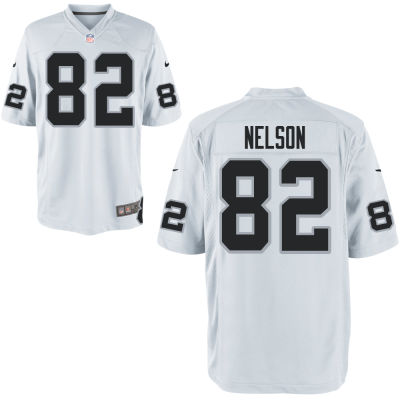 Men's Oakland Raiders #82 Jordy Nelson Nike White Elite Jersey