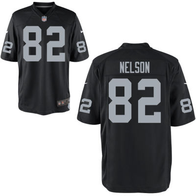 Men's Oakland Raiders #82 Jordy Nelson Nike Black Elite Jersey