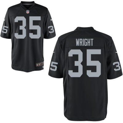 Men's Oakland Raiders Nike Black #35 WRIGHT Elite Jersey