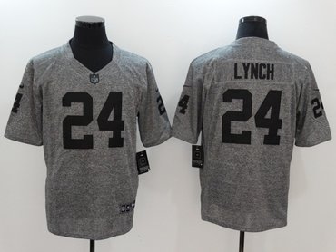 Nike Raiders #24 Marshawn Lynch Gray Men's Stitched NFL Limited Gridiron Gray Jersey