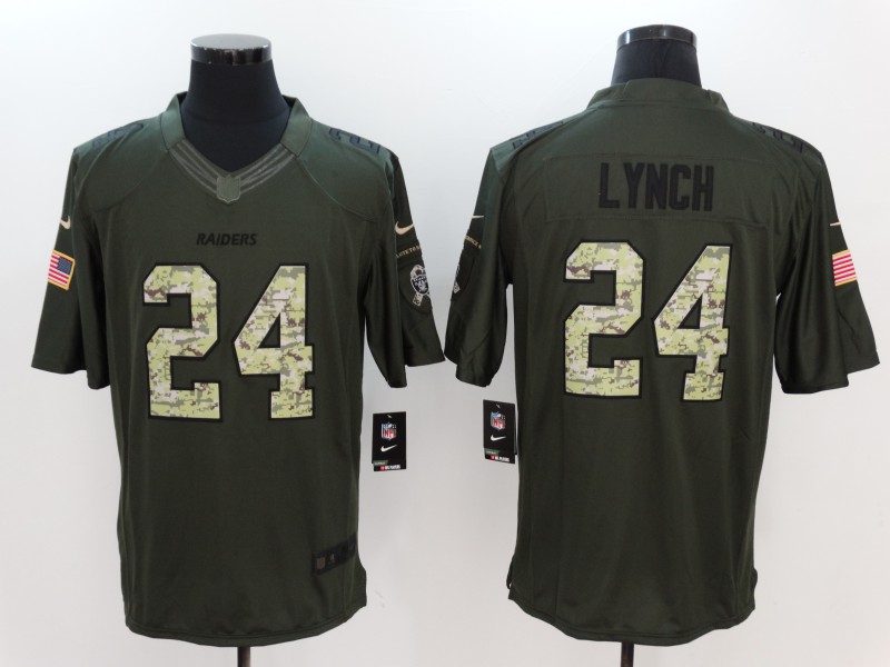 Nike Raiders #24 Marshawn Lynch Green Men's Stitched NFL Limited 2016 Salute To Service Jersey