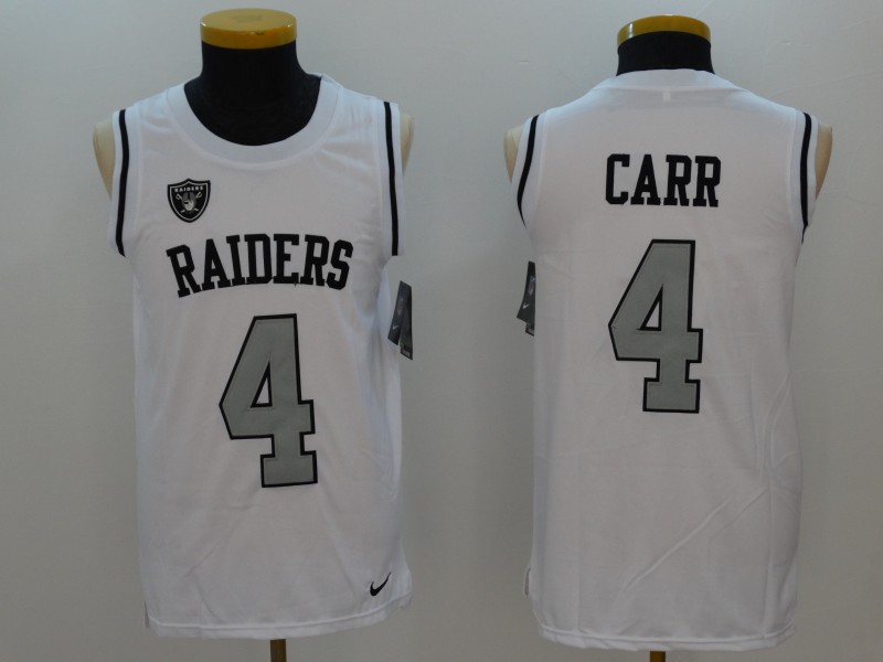 Raiders 4 Derek Carr White Color Rush Men's Tank Top