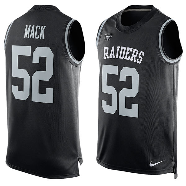 Nike Raiders 52 Khalil Mack Black Color Rush Name & Number Tank Top