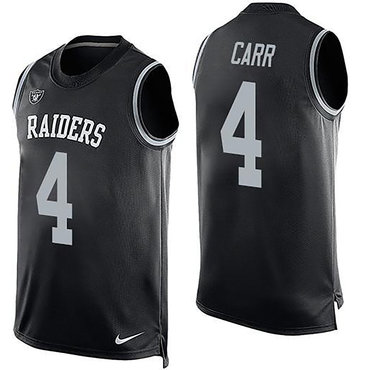 Nike Raiders 4 Derek Carr Black Color Rush Name & Number Tank Top