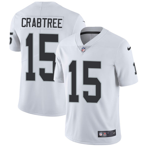 Nike Raiders #15 Michael Crabtree White Men's Stitched NFL Vapor Untouchable Limited Jersey