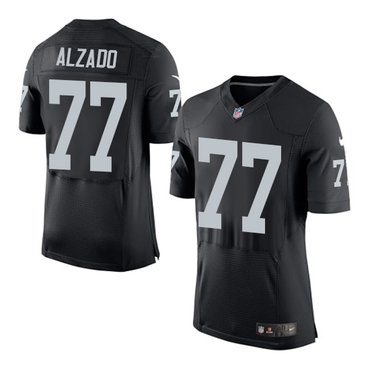 Nike Raiders #77 Lyle Alzado Black Team Color Men's Stitched NFL New Elite Jersey