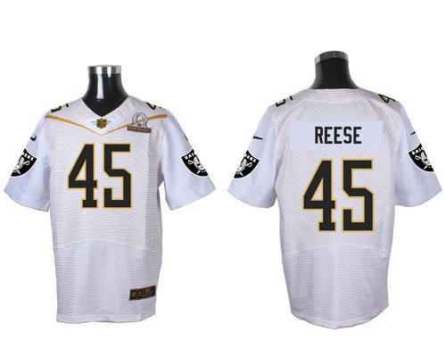 Nike Raiders #45 Marcel Reece White 2016 Pro Bowl Men's Stitched NFL Elite Jersey