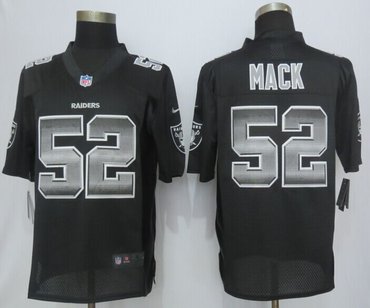 2015 New New Oakland Raiders #52 Mack Black Strobe Limited Jersey