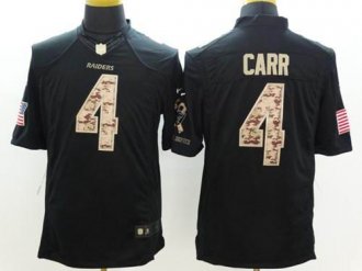 Nike Oakland Raiders #4 Derek Carr Black NFL Limited Salute to Service Jersey