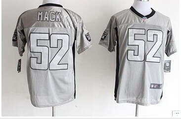 Nike Oakland Raiders #52 Khalil Mack Grey Shadow NFL Elite Jersey