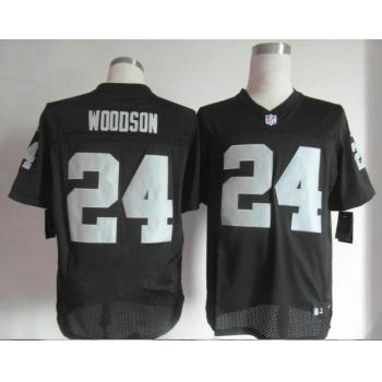 2013 New Oakland Raiders #24 Charles Woodson Black Elite Jersey