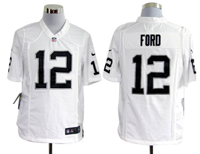 2012 oakland raiders 12 jacoby ford game white jerseys