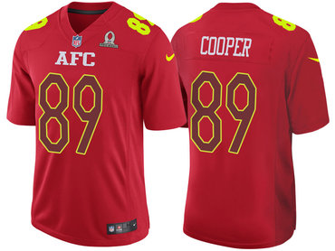 2017 Pro Bowl AFC Oakland Raiders 89 Amari Cooper Red Game Jersey