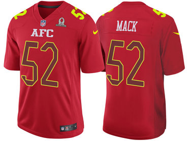 2017 Pro Bowl AFC Oakland Raiders 52 Khalil Mack Red Game Jersey