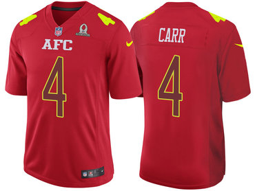 2017 Pro Bowl AFC Oakland Raiders 4 Derek Carr Red Game Jersey