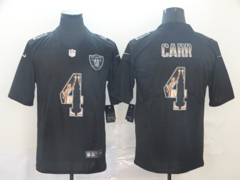 Nike Raiders 4 Derek Carr Black Statue Of Liberty Limited Jersey