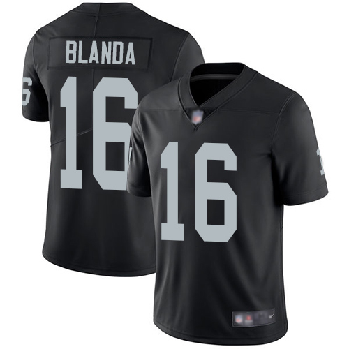 Men Oakland Raiders #16 George Blanda Black Vapor Untouchable Limited Jersey