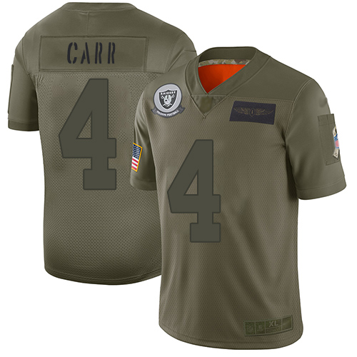 Raiders #4 Derek Carr Camo Men's Stitched Football Limited www.usanfljerseys.net 2019 Salute To Service Jersey