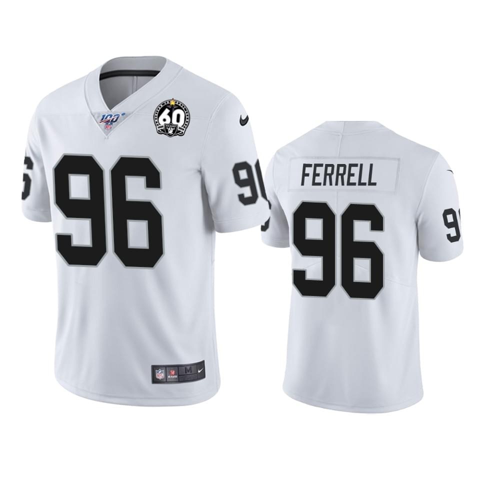 Raiders 96 Clelin Ferrell White 100th And 60th Anniversary Vapor Untouchable Limited Jersey