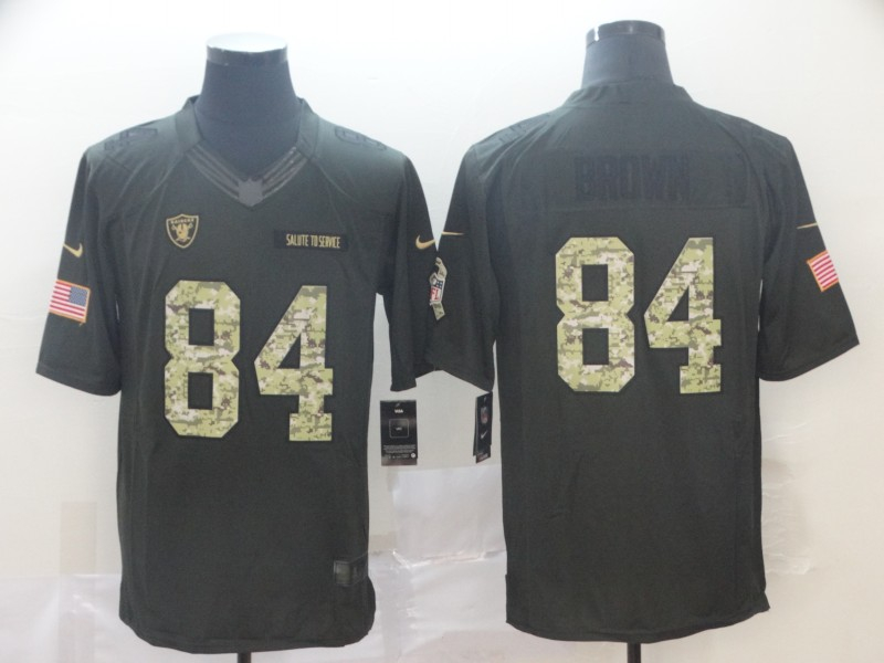 Nike Raiders 84 Antonio Brown Black Camo Salute To Service Limited Jersey