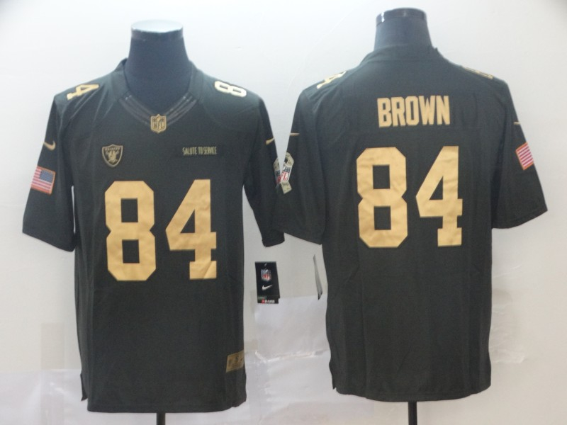 Nike Raiders 84 Antonio Brown Black Salute To Service Limited Jersey