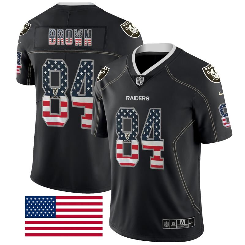 Nike Raiders 84 Antonio Brown Black USA Flag Fashion Limited Jersey