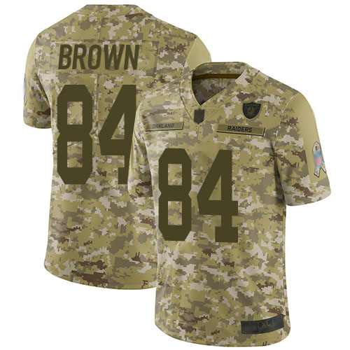 Raiders #84 Antonio Brown Camo Men's Stitched Football Limited 2018 Salute To Service Jersey