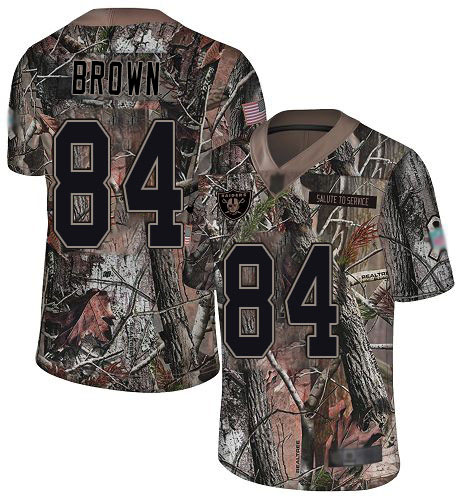 Raiders #84 Antonio Brown Camo Men's Stitched Football Limited Rush Realtree Jersey