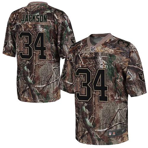 Nike Raiders #34 Bo Jackson Camo Men's Stitched NFL Realtree Elite Jersey