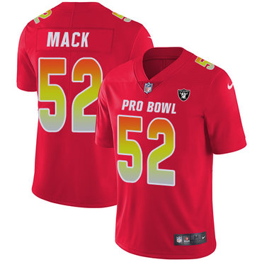 Nike Raiders #52 Khalil Mack Red Stitched NFL Limited AFC 2018 Pro Bowl Jersey (1)