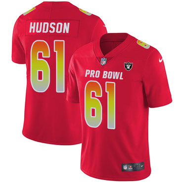 Nike Raiders #61 Rodney Hudson Red Stitched NFL Limited AFC 2018 Pro Bowl Jersey