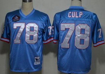 Houston Oilers 78 Curley Culp Light Blue M&N Hall of Fame Class NFL Jerseys