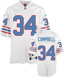 houston oilers #34 earl campbell white throwback jerseys