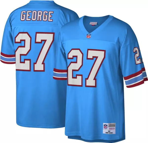 Men's Houston Oilers Eddie George Mitchell & Ness Light Blue Jersey