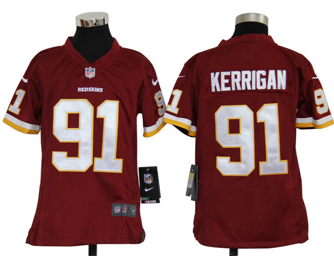 youth NEW nfl washington redskins 91 ryan kerrigan red jerseys