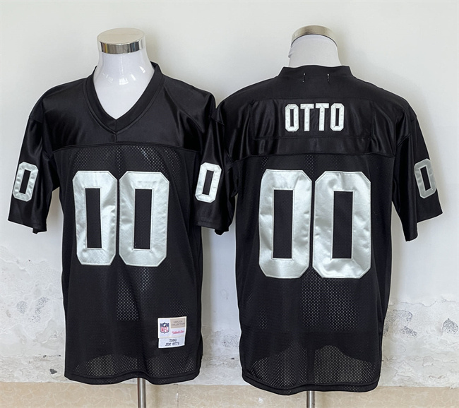 Men's Las Vegas Raiders #00 Jim Otto Black Throwback Stitched Football Jersey