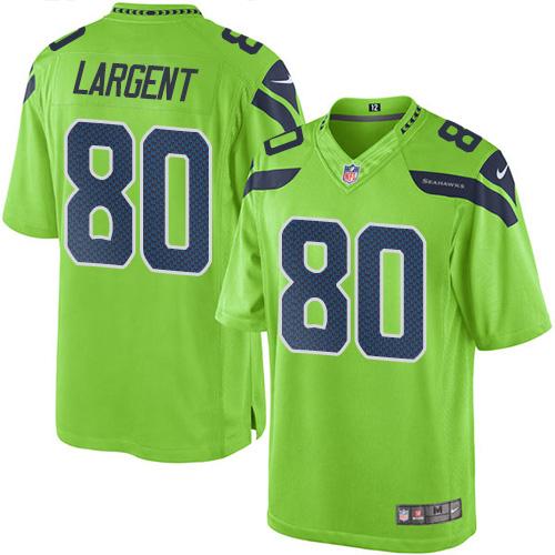 Nike Seahawks #80 Steve Largent Green Youth Stitched NFL Limited Rush Jersey