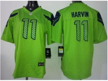 NEW Youth Seattle Seahawks #11 Percy Harvin Green Jerseys