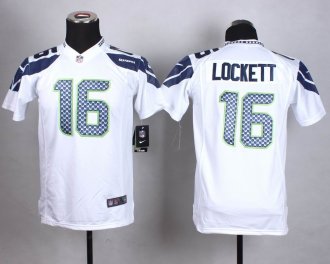 Youth Nike Seahawks #16 Tyler Lockett White Stitched NFL Elite Jersey