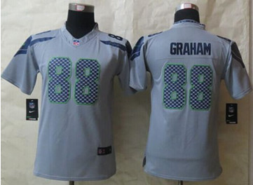 Youth New Seattle Seahawks #88 Jimmy Graham Grey Alternate Stitched NFL Limited Jersey