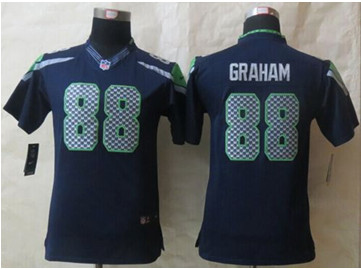 Youth New Seahawks #88 Jimmy Graham Steel Blue Team Color Stitched Limited NFL jersey